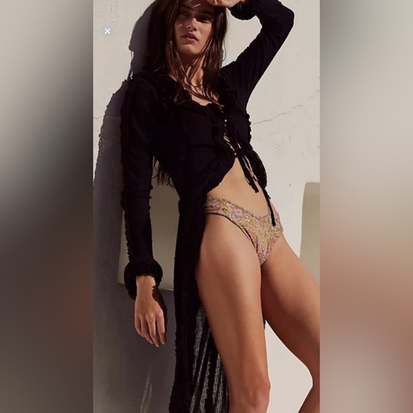 Free People Get It Girl Maxi Top Small BNWT Black - Picture 12 of 12